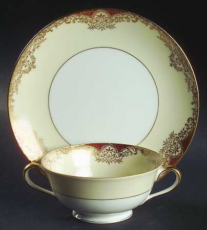 Marietta Footed Cream Soup Bowl & Saucer Set