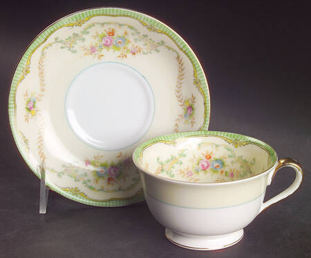 Marlene Green Footed Cup & Saucer Set
