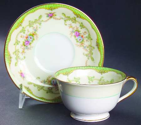 Marlene Green Footed Cup & Saucer Set