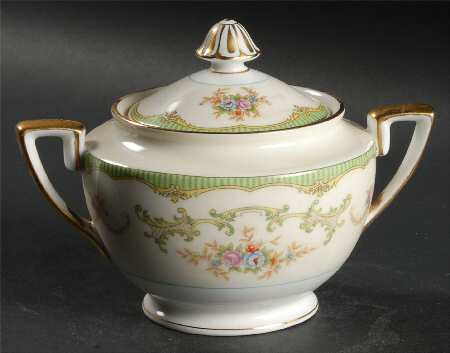Marlene Green Sugar Bowl & Lid