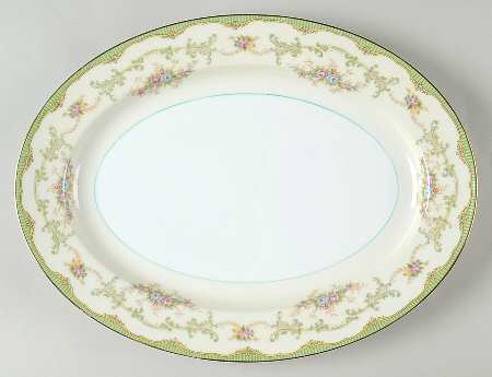 Marlene Green 13" Oval Serving Platter