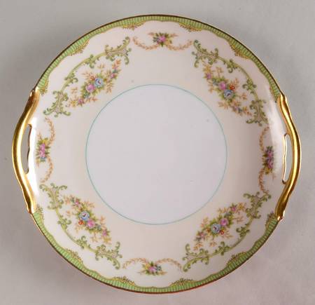 Marlene Green Handled Cake Plate