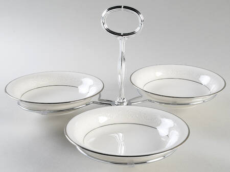Marseille 7" x 12" 3-Part Relish & Metal Stand (FR) HC