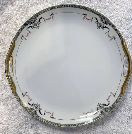 Mayfair (Gold Trim) Handled Cake Plate