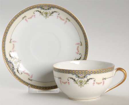 Mayfair (Gold Trim) Flat Cup & Saucer Set