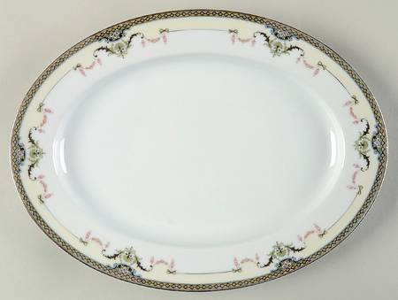 Mayfair (Gold Trim) 11" Oval Serving Platter