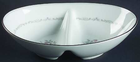Mayfair (Platinum Trim) 10" Oval Divided Vegetable Bowl