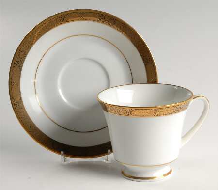 Mediterranean Footed Cup & Saucer Set