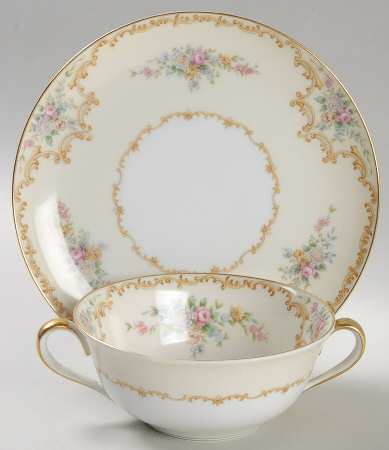 Melrose Flat Cream Soup Bowl & Saucer Set