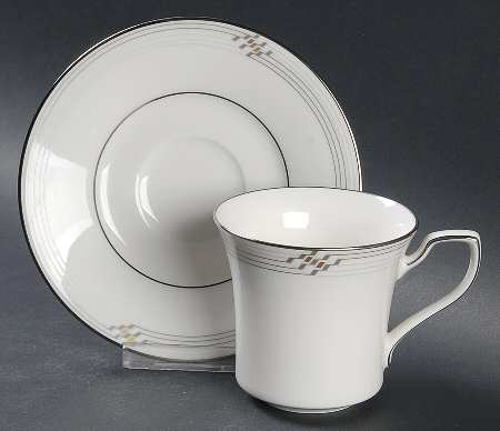 Merina Platinum Flat Cup & Saucer Set
