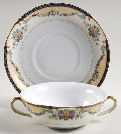 Mercedes Flat Cream Soup Bowl & Saucer Set