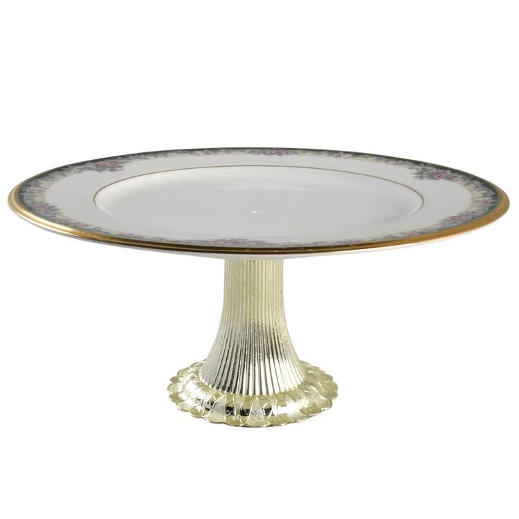 Mi Amor Cake Stand with 4"-5" Metal Pedestal  Hc