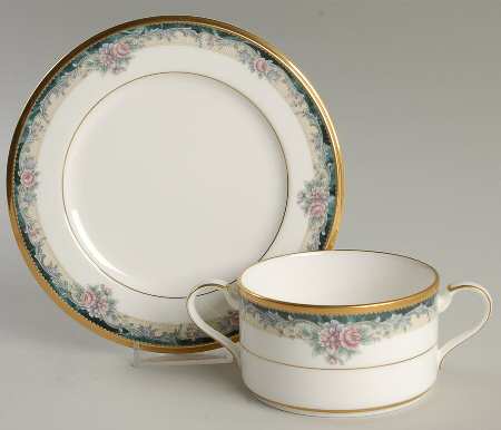 Mi Amor Cream Soup Bowl & Bread Plate/Saucer Set