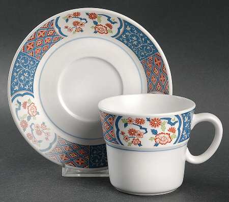 Ming Garden Flat Cup & Saucer Set