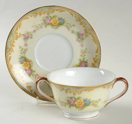Milroy Footed Bouillon Cup & Saucer