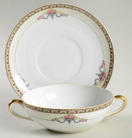 Minerva Flat Cream Soup Bowl & Saucer Set