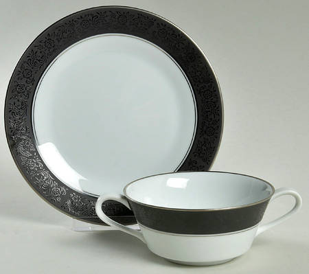 Mirano Flat Cream Soup Bowl & Dessert Plate/Saucer Set