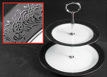 Mirano 6 5/8"-10"  2 Tiered Serving Tray (Dp, Sp) HC