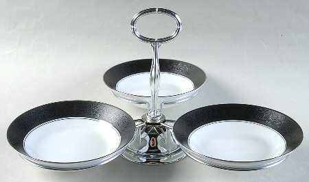 Mirano 7" x 12" 3-Part Relish & Metal Stand (FR) HC