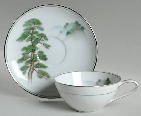 Ming Tree Flat Cup & Saucer Set