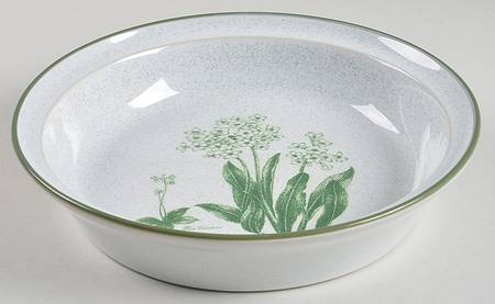 Mountain Flowers Green 8" Round Vegetable Bowl