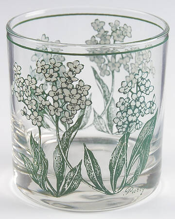 Mountain Flowers Green Glassware Old Fashioned