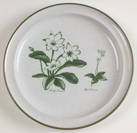 Mountain Flowers Green Luncheon Plate