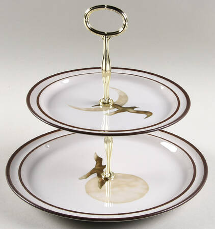 Moon Flight 6 5/8"-10"  2 Tiered Serving Tray (Dp, Sp) HC