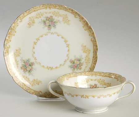 Monarch Footed Cream Soup Bowl & Saucer Set