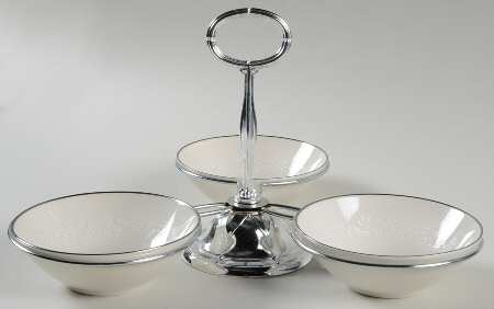 Montblanc 7" x 12" 3-Part Relish & Metal Stand (FR) HC