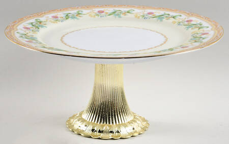 Moselle Cake Stand with 4"-5" Metal Pedestal  Hc