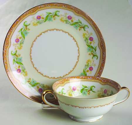 Moselle Footed Cream Soup Bowl & Saucer Set