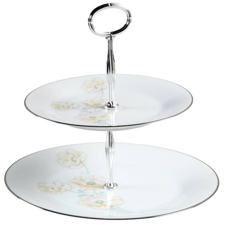 Murmur 6 5/8"-10"  2 Tiered Serving Tray (Dp, Sp) HC
