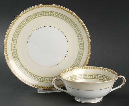 Musetta Footed Cream Soup Bowl & Saucer Set