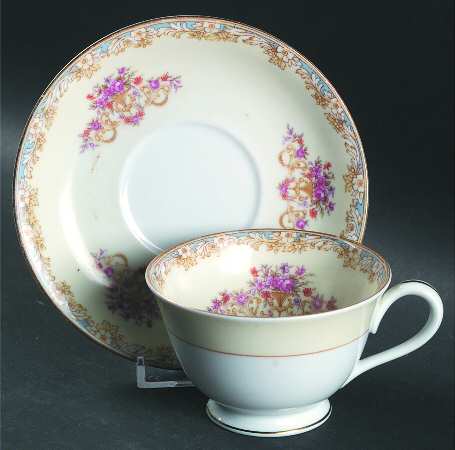 Mystery #114 Blue Footed Cup & Saucer Set