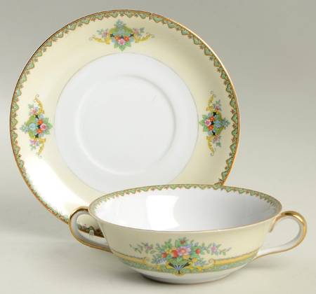Mystery #116 Flat Cream Soup Bowl & Saucer Set