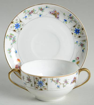 Mystery #122 Flat Bouillon Cup & Saucer