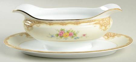 Mystery #158 Gravy Boat with Attached Underplate