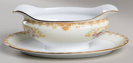 Mystery #190 Gravy Boat with Attached Underplate
