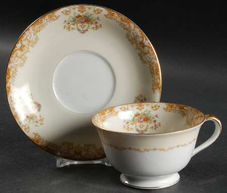 Mystery #198 Footed Cup & Saucer Set