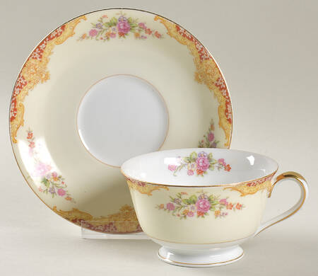 Mystery #207r Footed Cup & Saucer Set