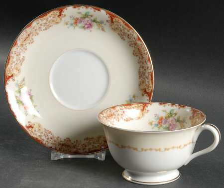 Mystery #208 Footed Cup & Saucer Set