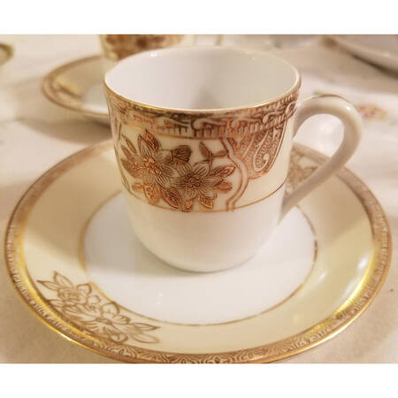 Mystery #75 Flat Demitasse Cup & Saucer Set
