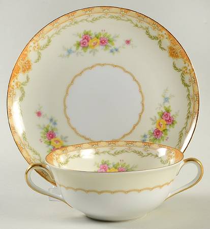 N119 Flat Cream Soup Bowl & Saucer Set by Noritake