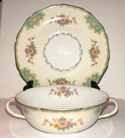 N176 Flat Cream Soup Bowl & Saucer Set