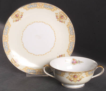 N194 Footed Cream Soup Bowl & Saucer Set