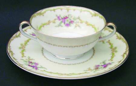 N240 Footed Cream Soup Bowl & Saucer Set