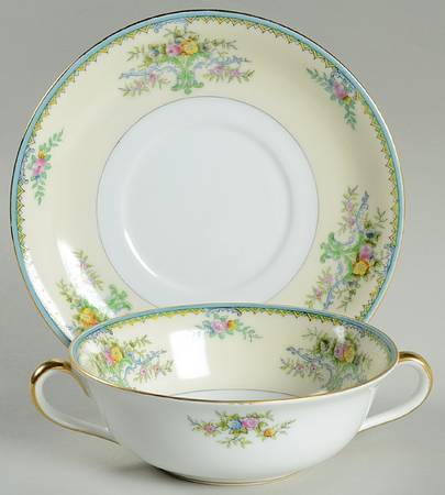 N283 Flat Cream Soup Bowl & Saucer Set
