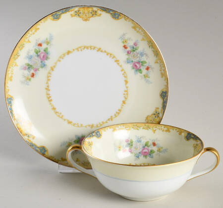 N477 Flat Cream Soup Bowl & Saucer Set