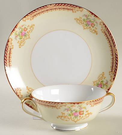 N66 Footed Cream Soup Bowl & Saucer Set